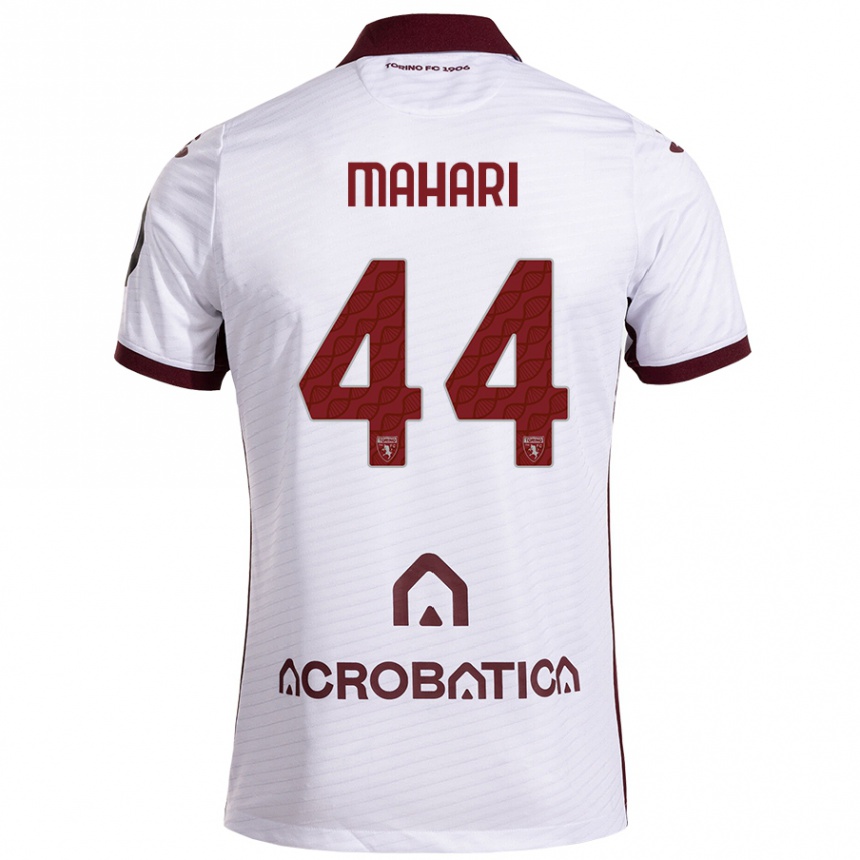 Niño Fútbol Camiseta Efdon Mahari #44 Blanco Granate 2ª Equipación 2024/25 Argentina