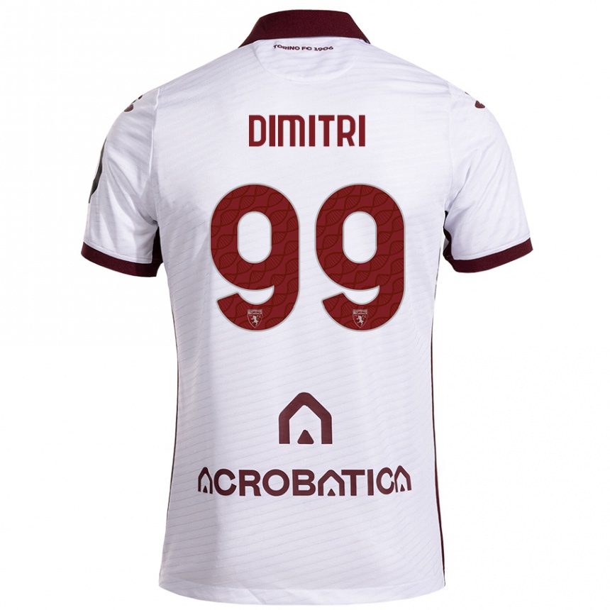 Niño Fútbol Camiseta Matteo Dimitri #99 Blanco Granate 2ª Equipación 2024/25 Argentina