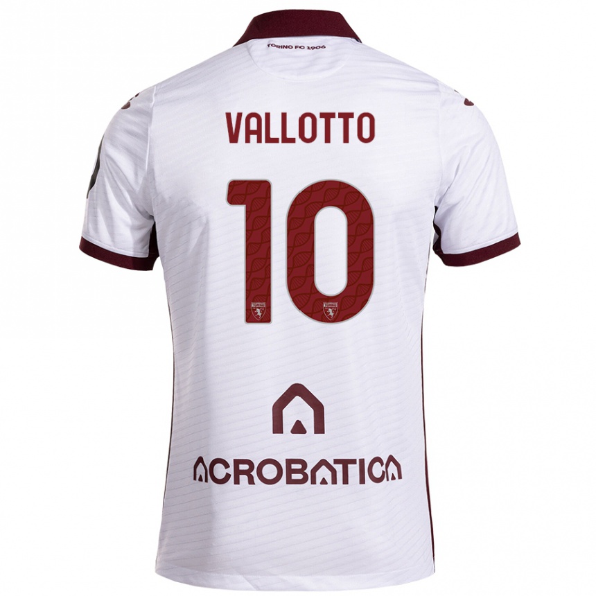 Niño Fútbol Camiseta Greta Vallotto #10 Blanco Granate 2ª Equipación 2024/25 Argentina