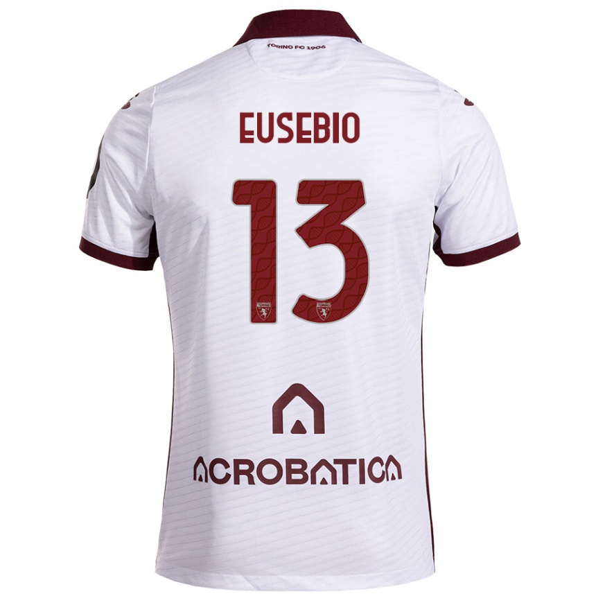 Niño Fútbol Camiseta Chiara Eusebio #13 Blanco Granate 2ª Equipación 2024/25 Argentina