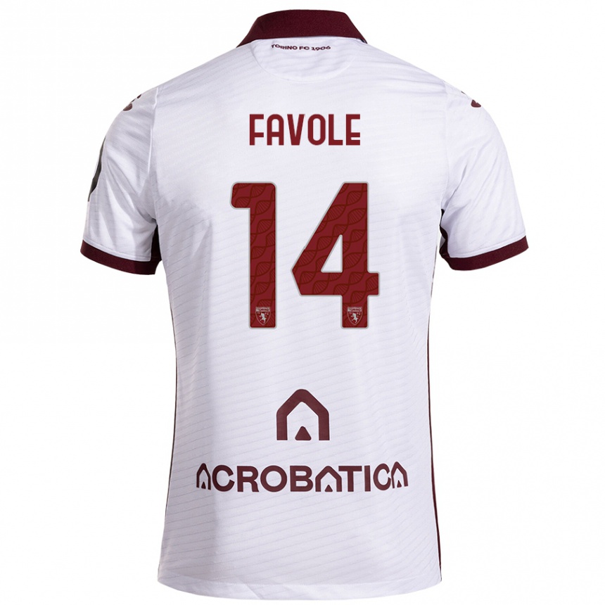 Niño Fútbol Camiseta Annalisa Favole #14 Blanco Granate 2ª Equipación 2024/25 Argentina