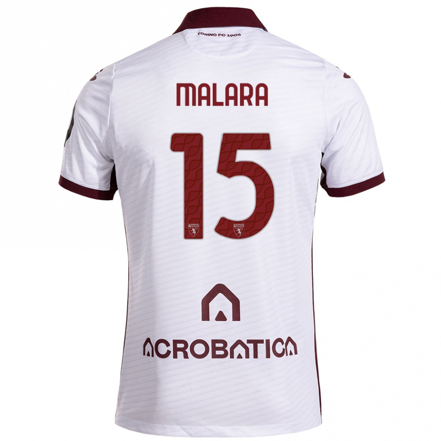 Niño Fútbol Camiseta Sara Malara #15 Blanco Granate 2ª Equipación 2024/25 Argentina