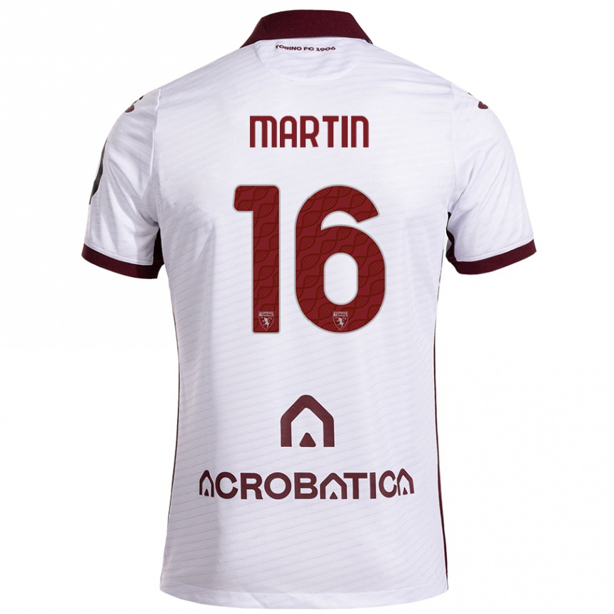 Niño Fútbol Camiseta Francesca Martin #16 Blanco Granate 2ª Equipación 2024/25 Argentina