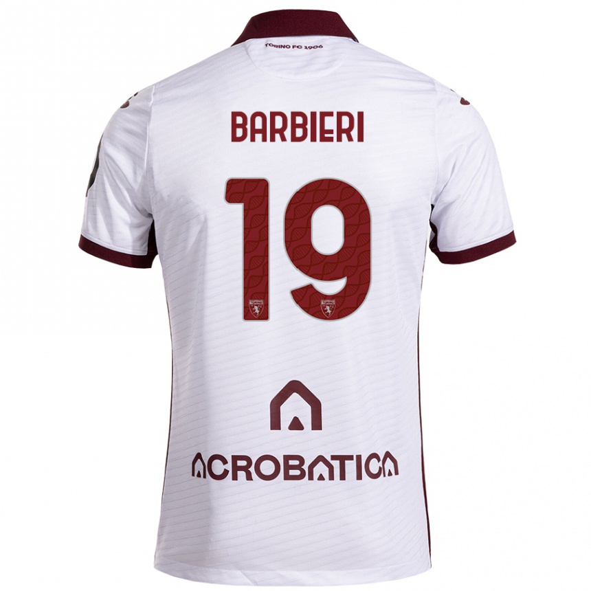 Niño Fútbol Camiseta Raffaella Barbieri #19 Blanco Granate 2ª Equipación 2024/25 Argentina