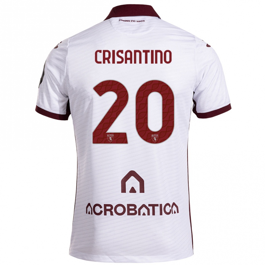 Niño Fútbol Camiseta Giulia Crisantino #20 Blanco Granate 2ª Equipación 2024/25 Argentina