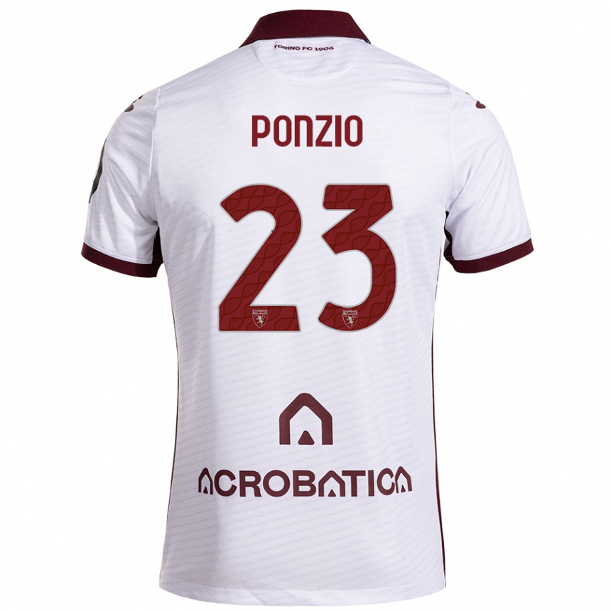 Niño Fútbol Camiseta Erika Ponzio #23 Blanco Granate 2ª Equipación 2024/25 Argentina