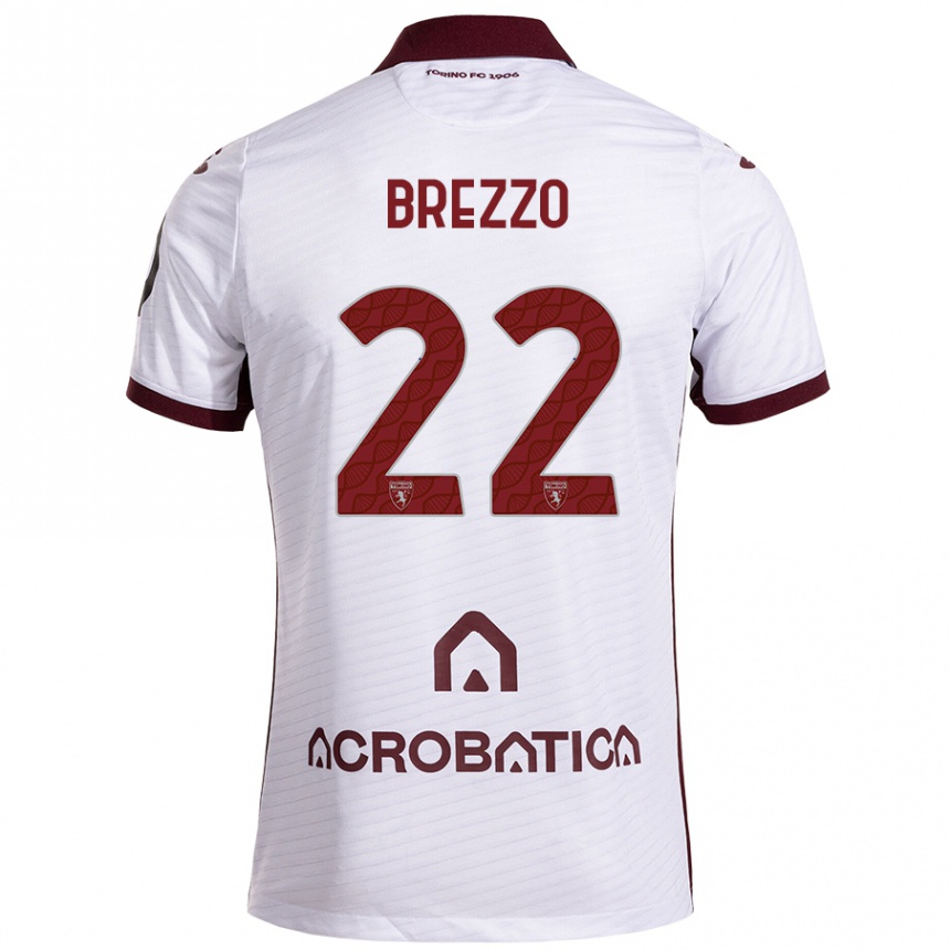 Niño Fútbol Camiseta Matteo Brezzo #22 Blanco Granate 2ª Equipación 2024/25 Argentina