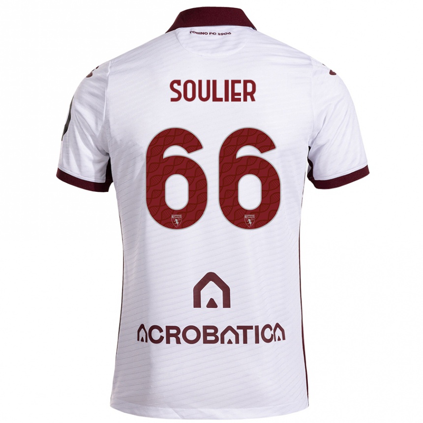 Niño Fútbol Camiseta Evan Soulier #66 Blanco Granate 2ª Equipación 2024/25 Argentina