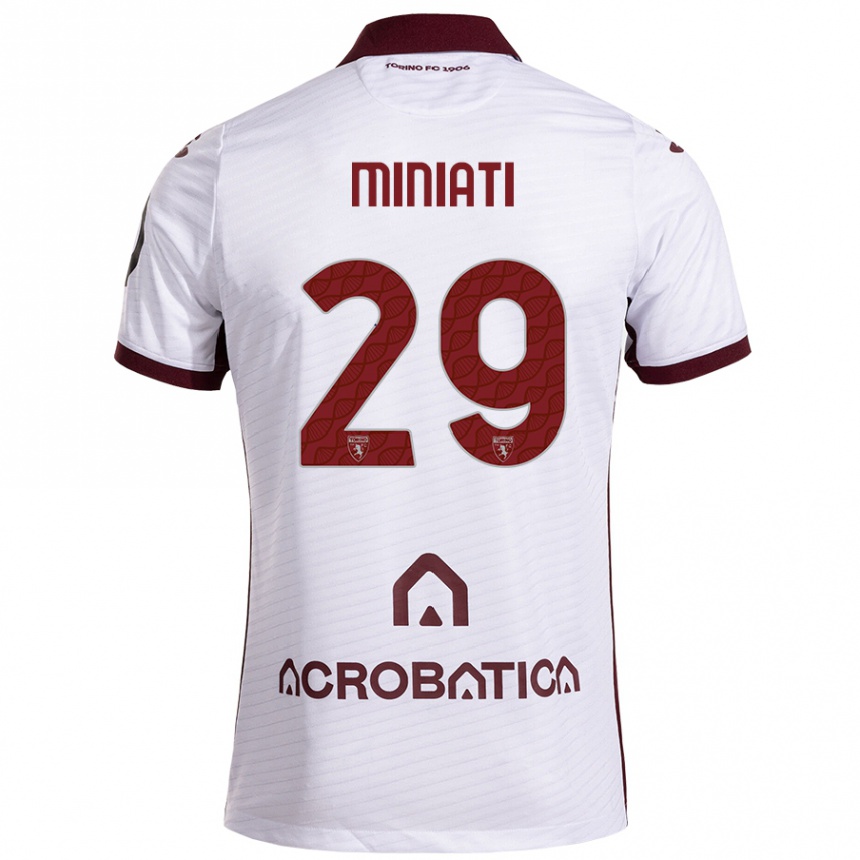 Niño Fútbol Camiseta Elisa Miniati #29 Blanco Granate 2ª Equipación 2024/25 Argentina