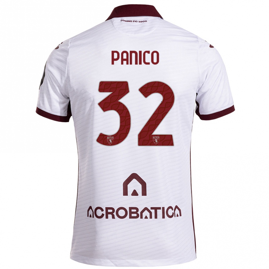 Niño Fútbol Camiseta Patrizia Panico #32 Blanco Granate 2ª Equipación 2024/25 Argentina