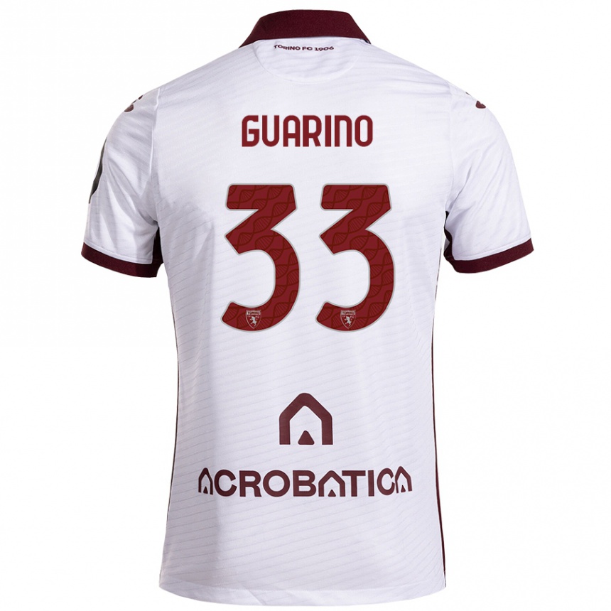 Niño Fútbol Camiseta Rita Guarino #33 Blanco Granate 2ª Equipación 2024/25 Argentina