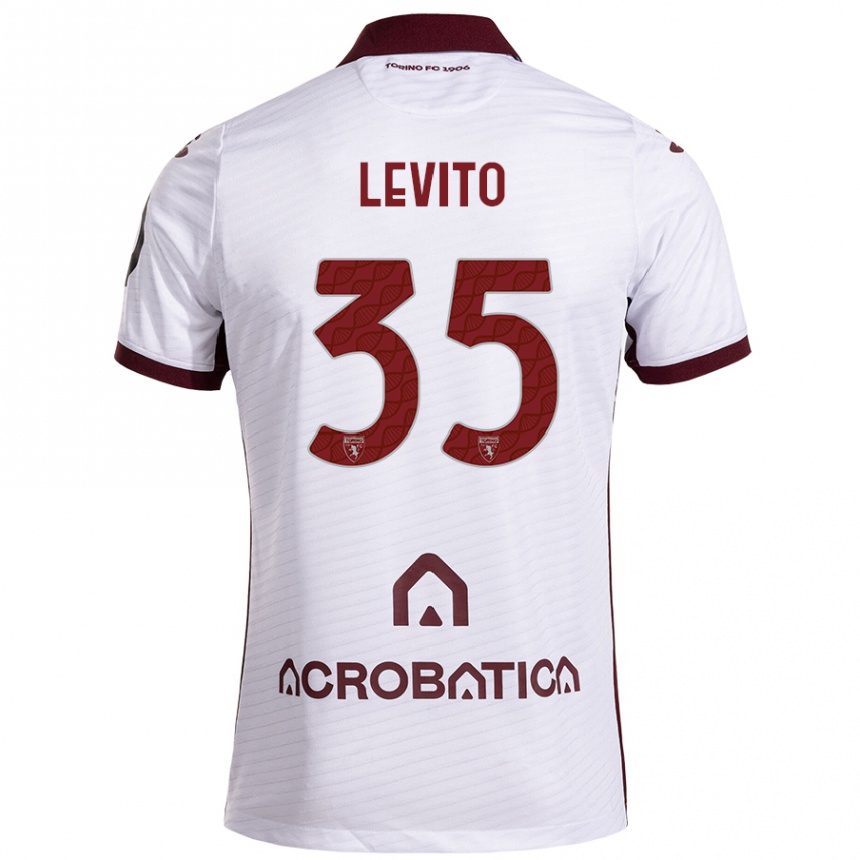 Niño Fútbol Camiseta Isabeau Levito #35 Blanco Granate 2ª Equipación 2024/25 Argentina