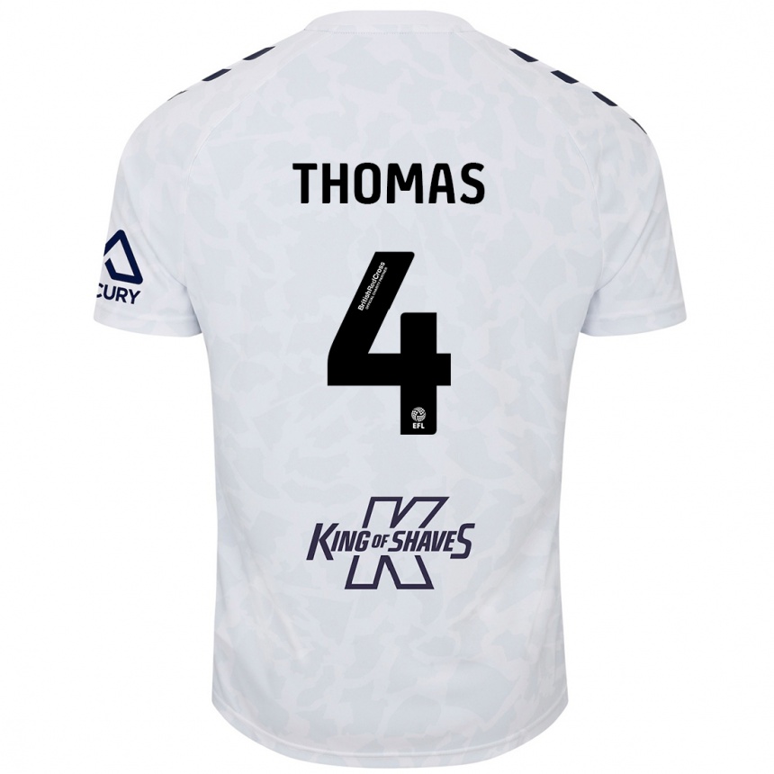 Niño Fútbol Camiseta Bobby Thomas #4 Blanco 2ª Equipación 2024/25 Argentina