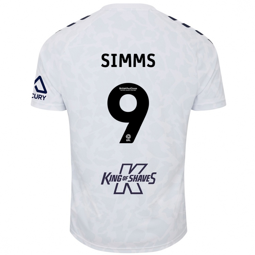 Niño Fútbol Camiseta Ellis Simms #9 Blanco 2ª Equipación 2024/25 Argentina