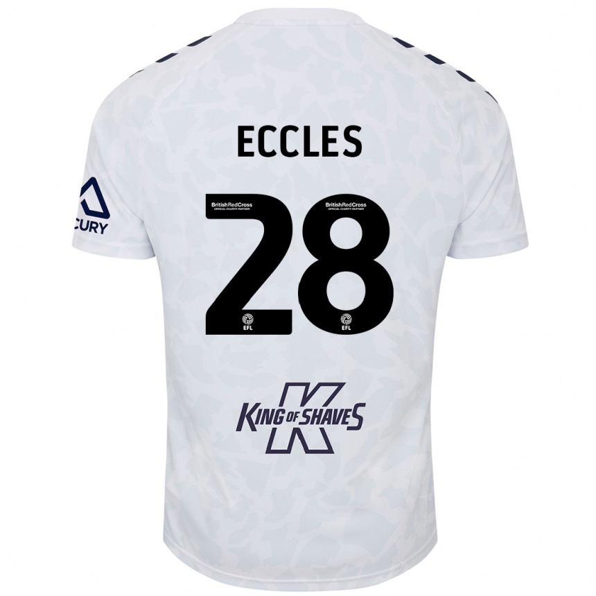 Niño Fútbol Camiseta Josh Eccles #28 Blanco 2ª Equipación 2024/25 Argentina