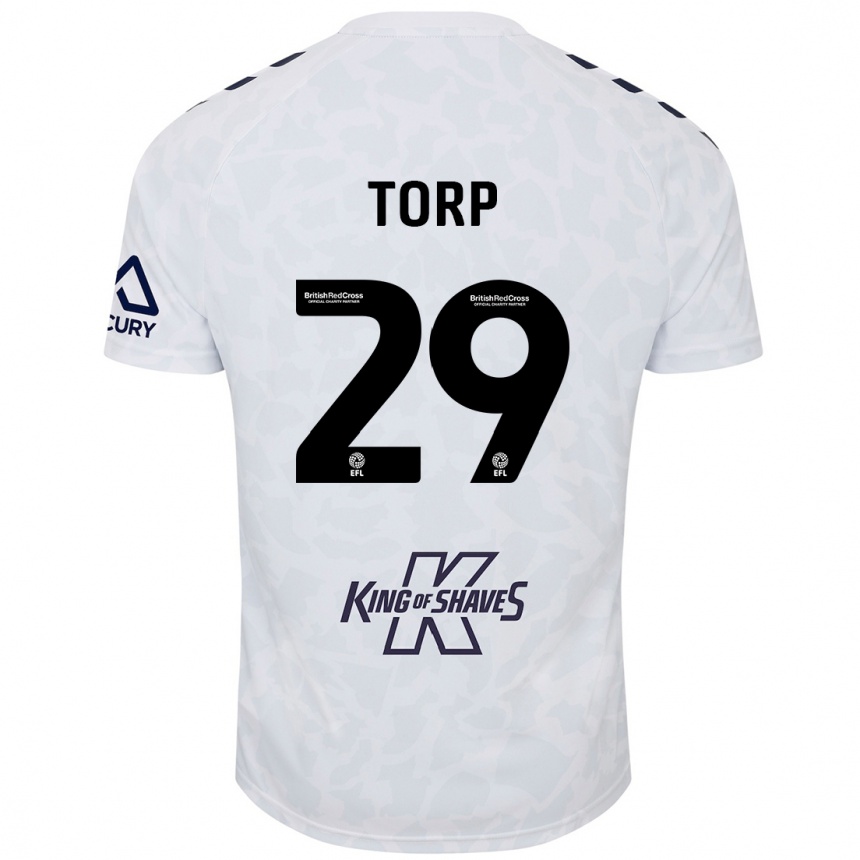 Niño Fútbol Camiseta Victor Torp #29 Blanco 2ª Equipación 2024/25 Argentina