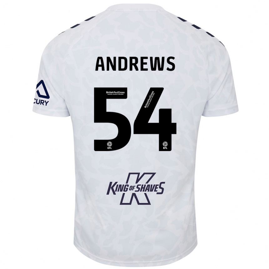 Niño Fútbol Camiseta Kai Andrews #54 Blanco 2ª Equipación 2024/25 Argentina