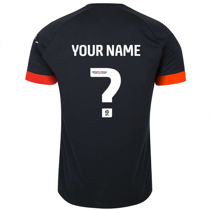 Niño Fútbol Camiseta Su Nombre #0 Negro Naranja 2ª Equipación 2024/25 Argentina