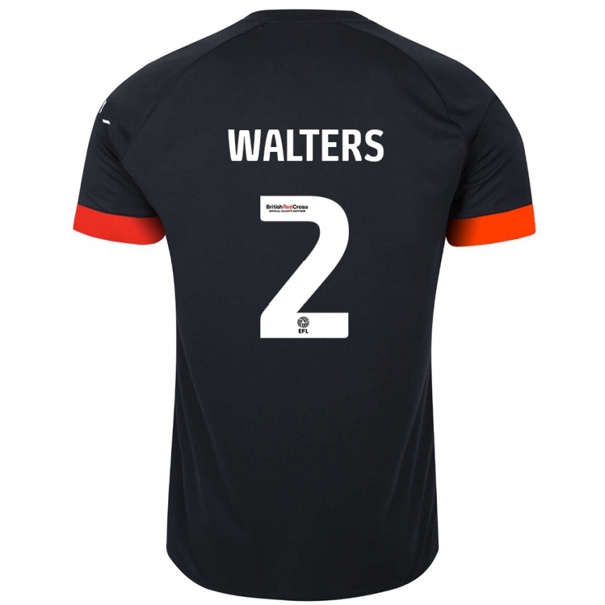 Niño Fútbol Camiseta Reuell Walters #2 Negro Naranja 2ª Equipación 2024/25 Argentina