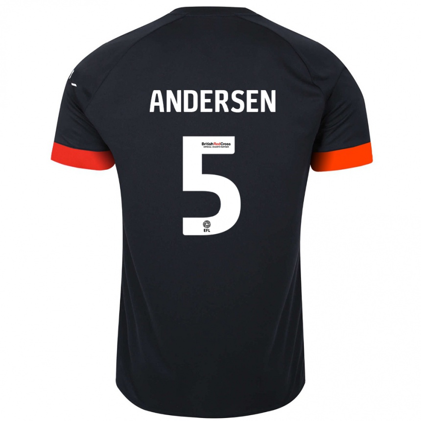 Niño Fútbol Camiseta Mads Andersen #5 Negro Naranja 2ª Equipación 2024/25 Argentina