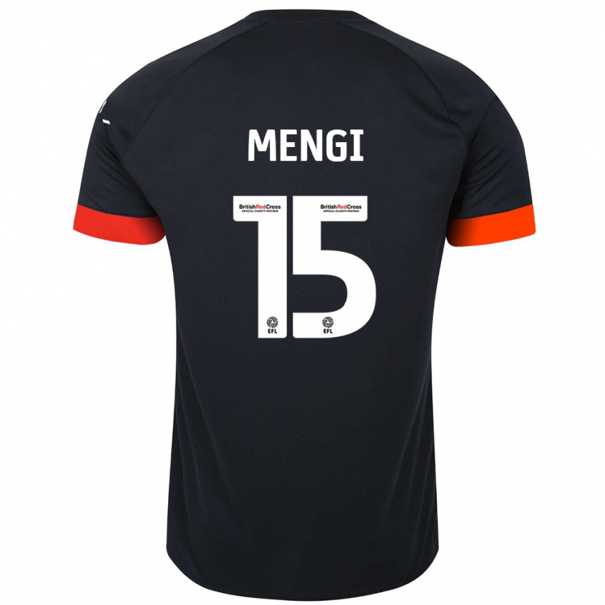 Niño Fútbol Camiseta Teden Mengi #15 Negro Naranja 2ª Equipación 2024/25 Argentina