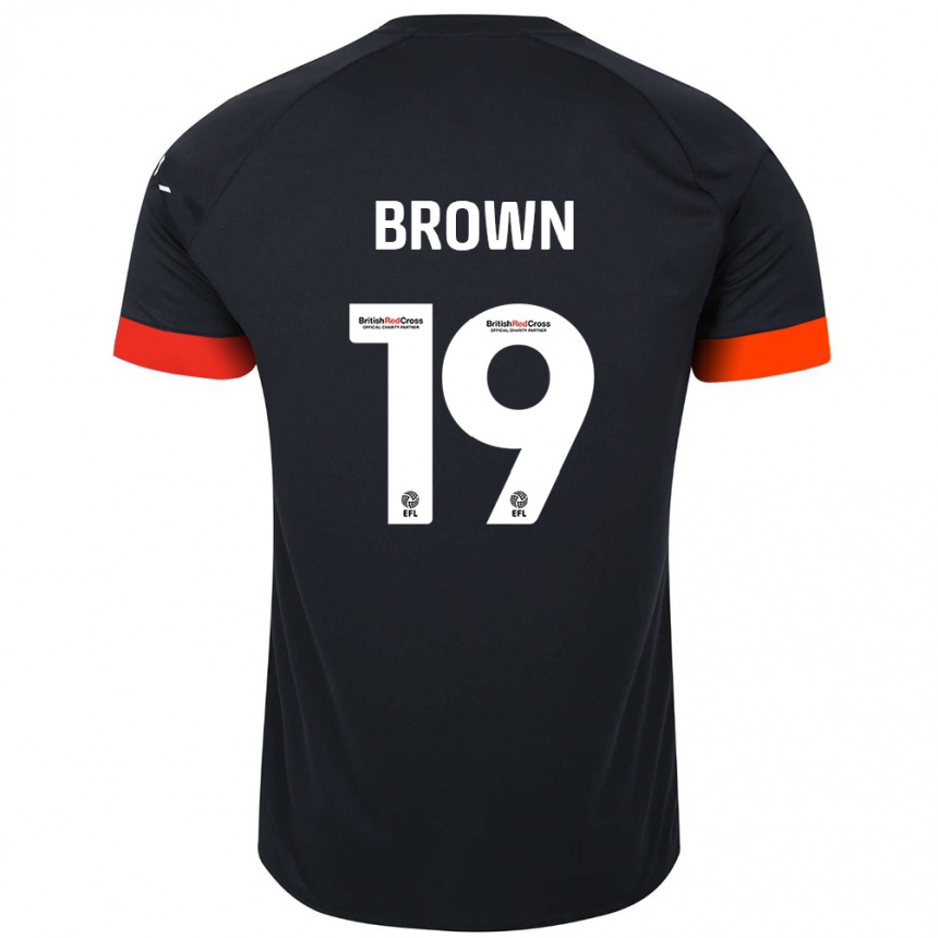 Niño Fútbol Camiseta Jacob Brown #19 Negro Naranja 2ª Equipación 2024/25 Argentina