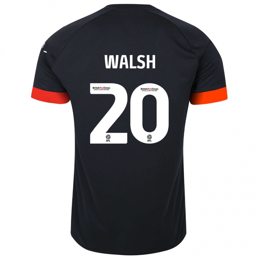 Niño Fútbol Camiseta Liam Walsh #20 Negro Naranja 2ª Equipación 2024/25 Argentina