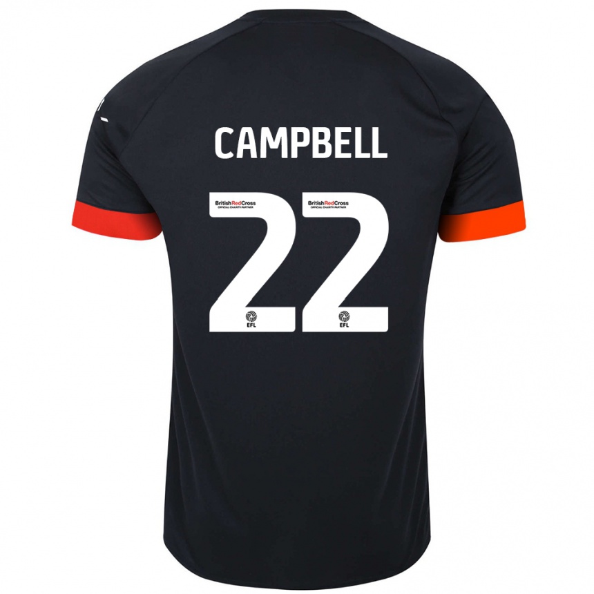 Niño Fútbol Camiseta Allan Campbell #22 Negro Naranja 2ª Equipación 2024/25 Argentina