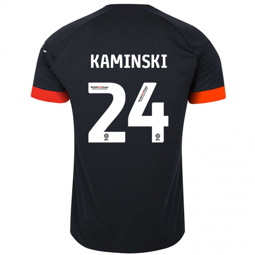 Niño Fútbol Camiseta Thomas Kaminski #24 Negro Naranja 2ª Equipación 2024/25 Argentina