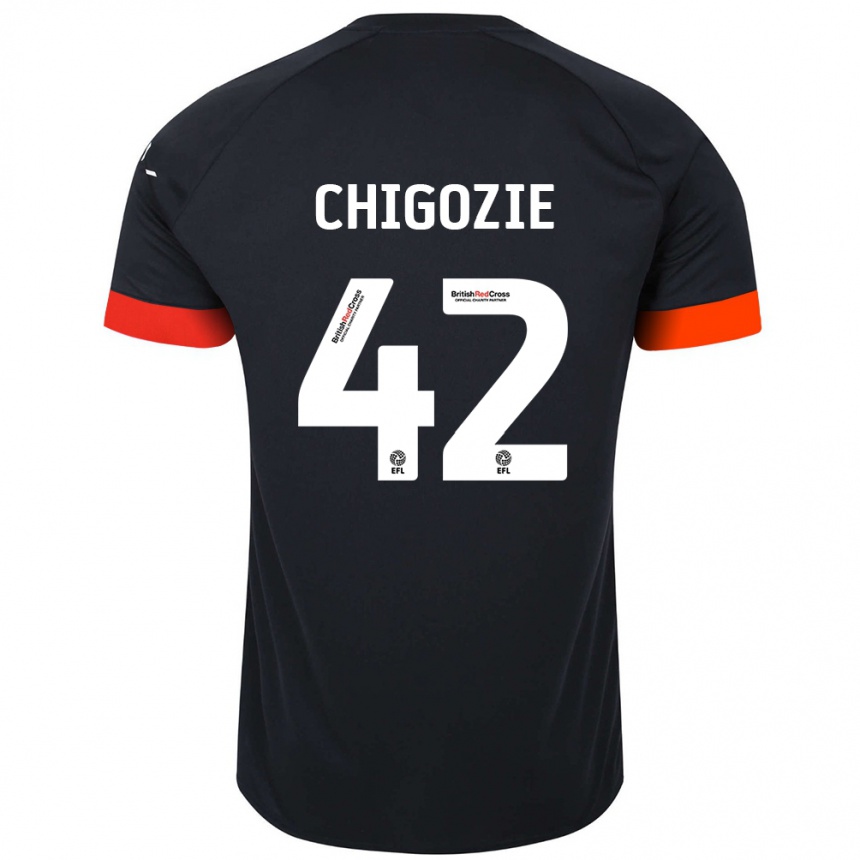 Niño Fútbol Camiseta Christian Chigozie #42 Negro Naranja 2ª Equipación 2024/25 Argentina