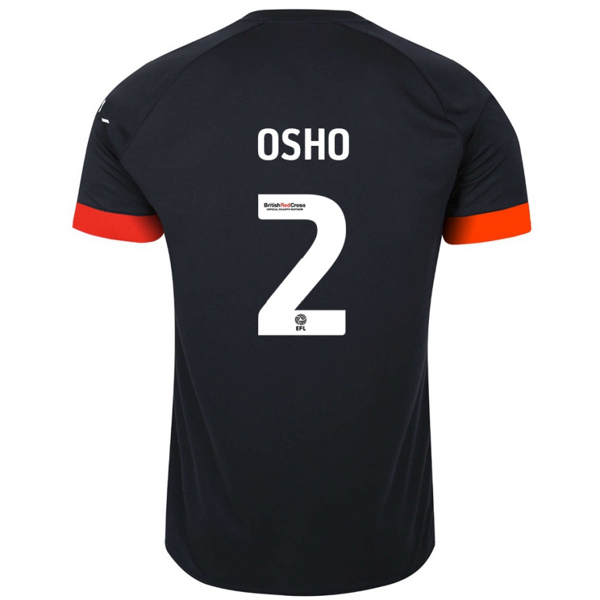 Niño Fútbol Camiseta Gabriel Osho #2 Negro Naranja 2ª Equipación 2024/25 Argentina