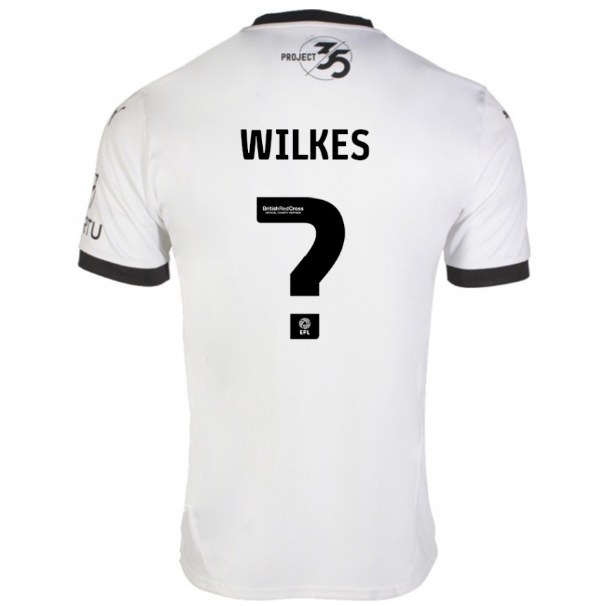 Niño Fútbol Camiseta Finley Wilkes #0 Blanco Negro 2ª Equipación 2024/25 Argentina