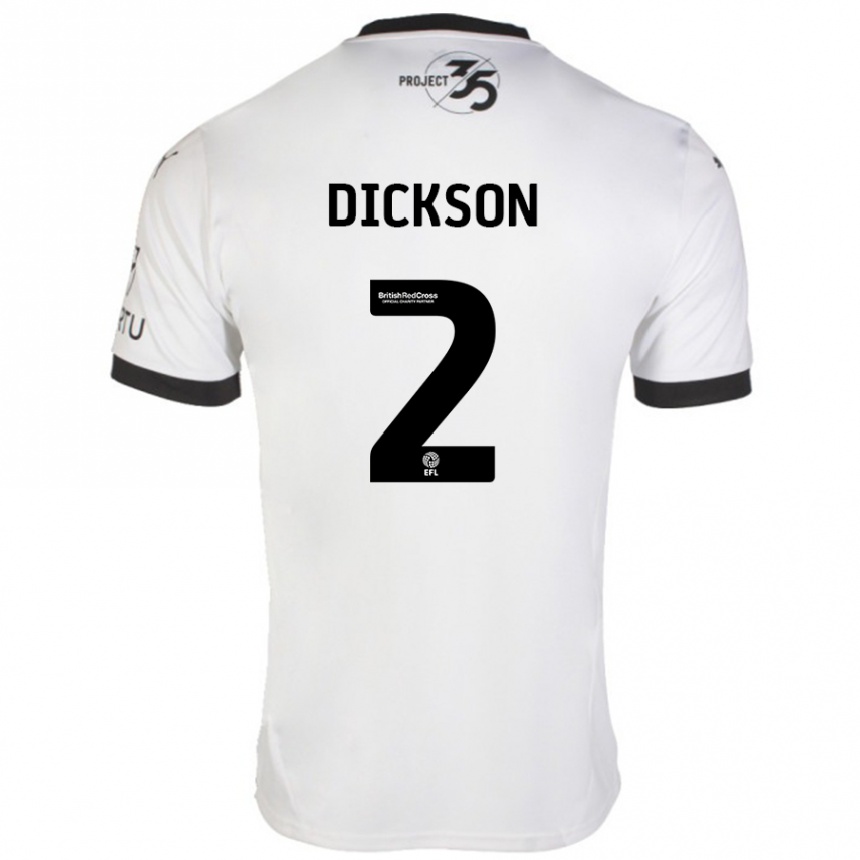 Niño Fútbol Camiseta Katie Dickson #2 Blanco Negro 2ª Equipación 2024/25 Argentina