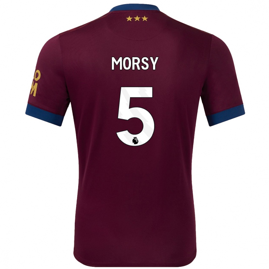 Niño Fútbol Camiseta Samy Morsy #5 Marrón 2ª Equipación 2024/25 Argentina