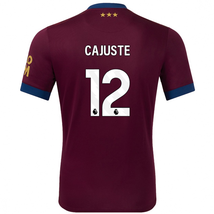 Niño Fútbol Camiseta Jens Cajuste #12 Marrón 2ª Equipación 2024/25 Argentina