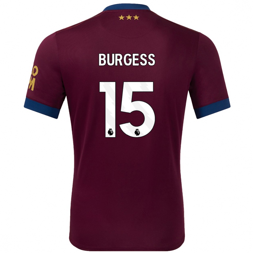 Niño Fútbol Camiseta Cameron Burgess #15 Marrón 2ª Equipación 2024/25 Argentina