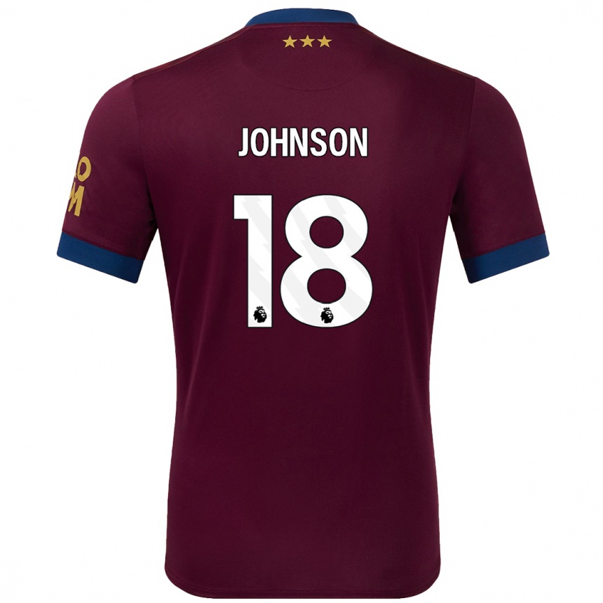 Niño Fútbol Camiseta Ben Johnson #18 Marrón 2ª Equipación 2024/25 Argentina