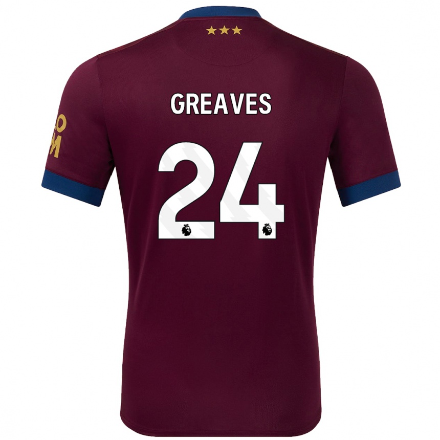 Niño Fútbol Camiseta Jacob Greaves #24 Marrón 2ª Equipación 2024/25 Argentina