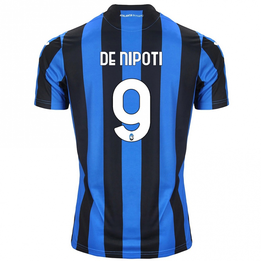 Hombre Fútbol Camiseta Tommaso De Nipoti #9 Azul Negro 1ª Equipación 2024/25 Argentina