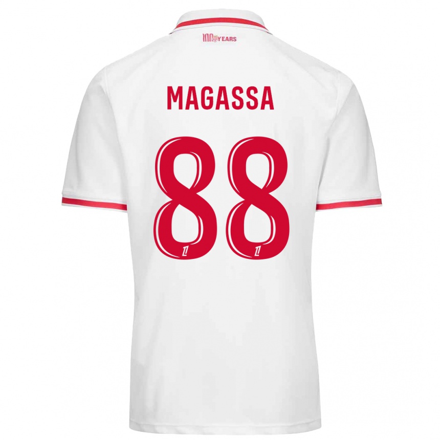 Hombre Fútbol Camiseta Soungoutou Magassa #88 Blanco Rojo 1ª Equipación 2024/25 Argentina