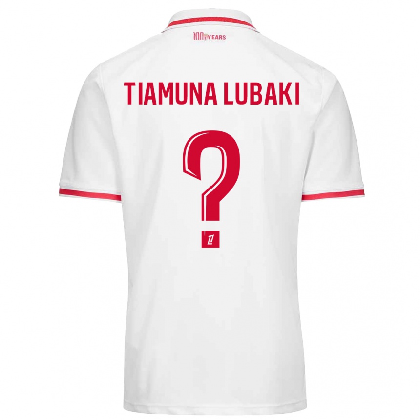 Hombre Fútbol Camiseta Loïc Tiamuna Lubaki #0 Blanco Rojo 1ª Equipación 2024/25 Argentina