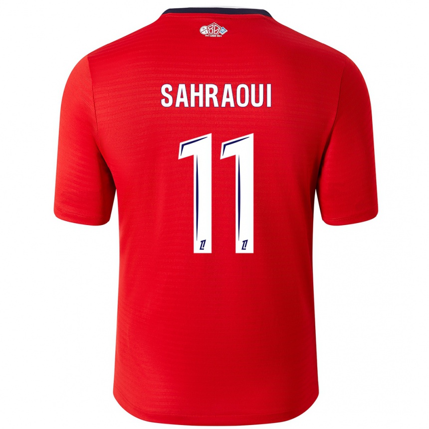 Hombre Fútbol Camiseta Osame Sahraoui #11 Rojo Blanco 1ª Equipación 2024/25 Argentina