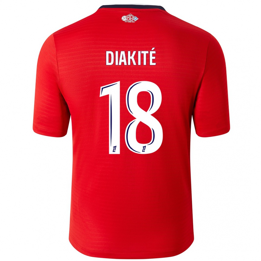 Hombre Fútbol Camiseta Bafode Diakite #18 Rojo Blanco 1ª Equipación 2024/25 Argentina