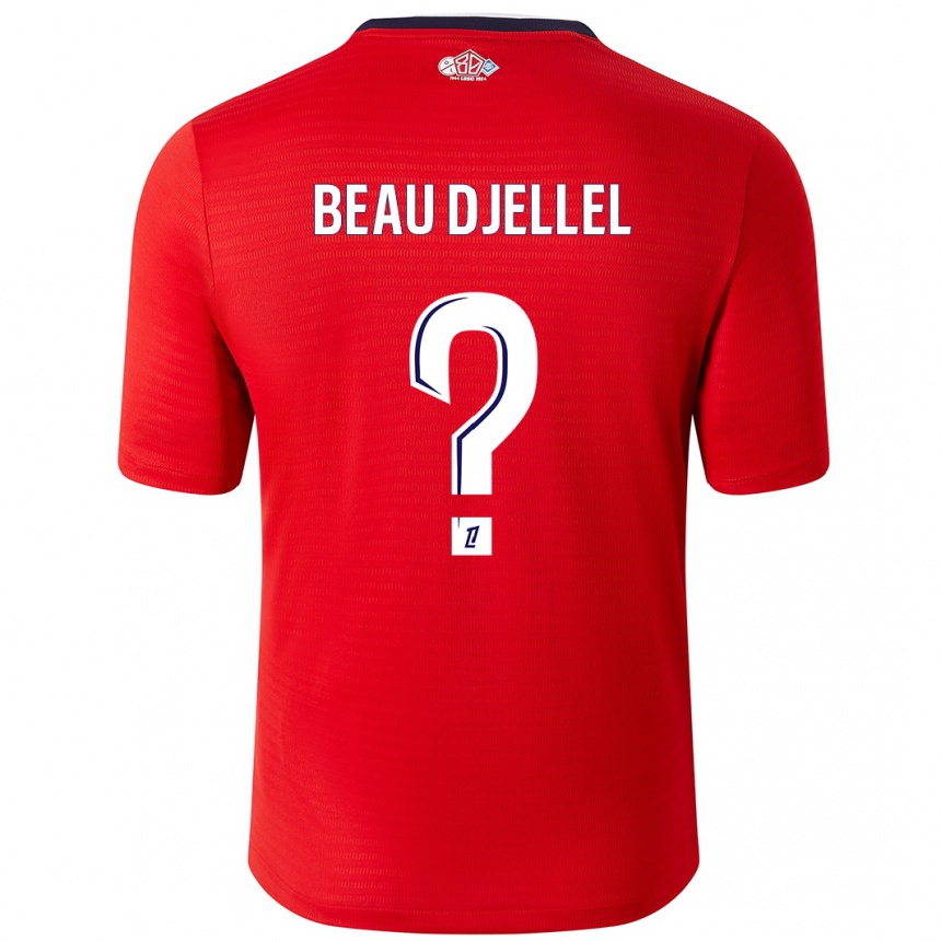 Hombre Fútbol Camiseta Yanis Beau Djellel #0 Rojo Blanco 1ª Equipación 2024/25 Argentina