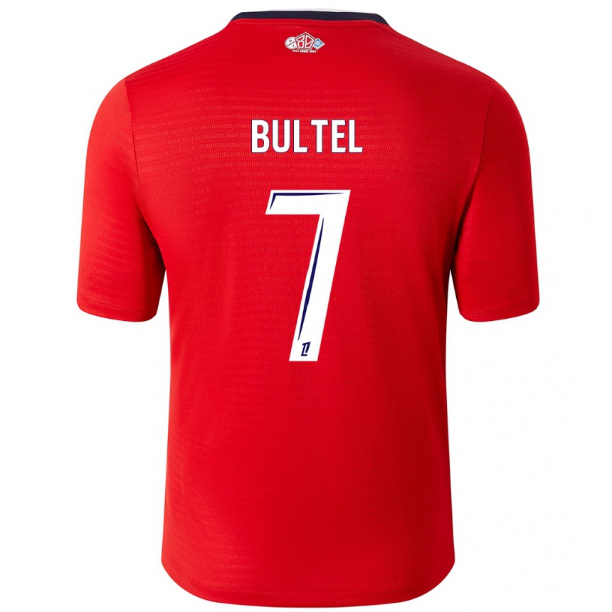 Hombre Fútbol Camiseta Ludivine Bultel #7 Rojo Blanco 1ª Equipación 2024/25 Argentina