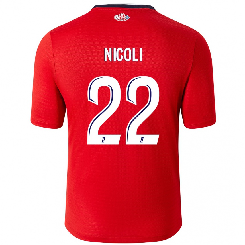 Hombre Fútbol Camiseta Morgane Nicoli #22 Rojo Blanco 1ª Equipación 2024/25 Argentina