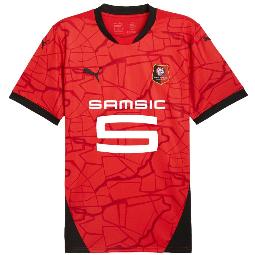 Hombre Fútbol Camiseta Mathis Lambourde #39 Rojo Negro 1ª Equipación 2024/25 Argentina