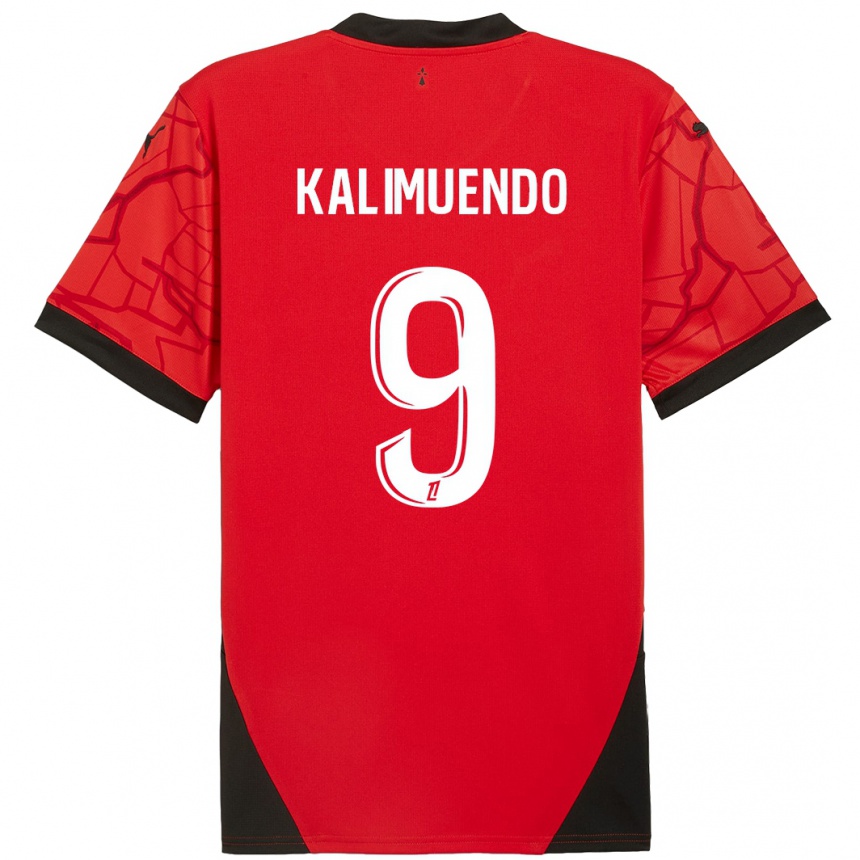 Hombre Fútbol Camiseta Arnaud Kalimuendo #9 Rojo Negro 1ª Equipación 2024/25 Argentina