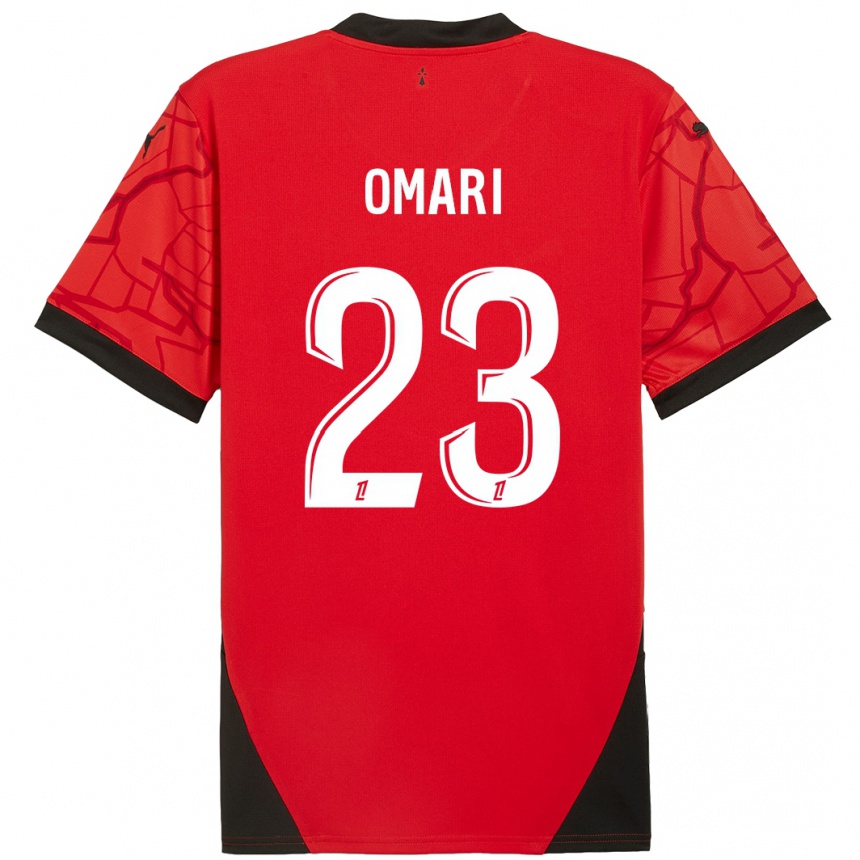 Hombre Fútbol Camiseta Warmed Omari #23 Rojo Negro 1ª Equipación 2024/25 Argentina