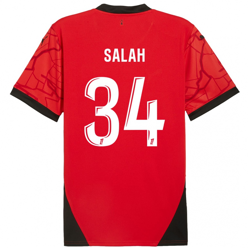 Hombre Fútbol Camiseta Ibrahim Salah #34 Rojo Negro 1ª Equipación 2024/25 Argentina